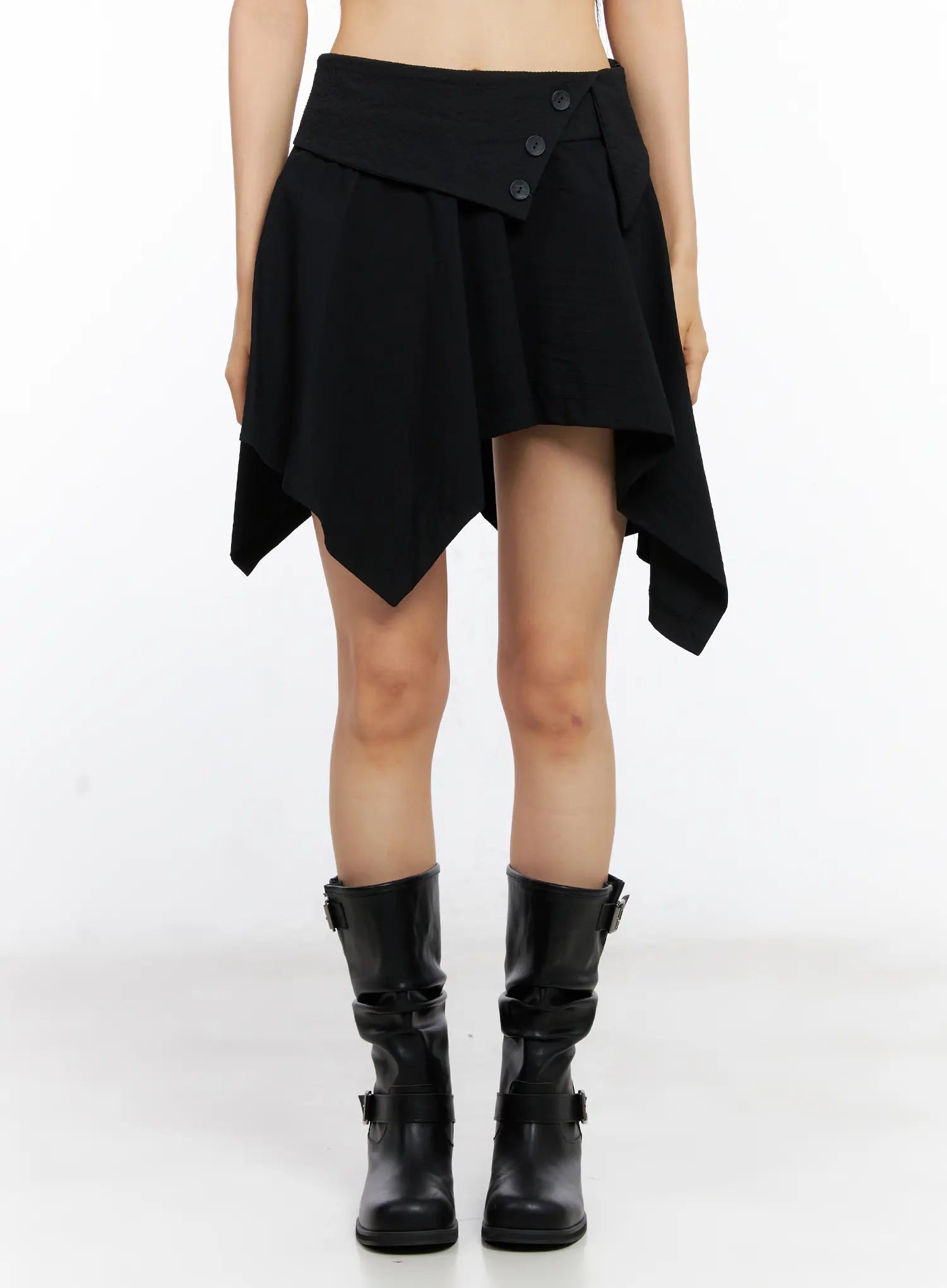 Asymmetric Frill Button Skirt CL530