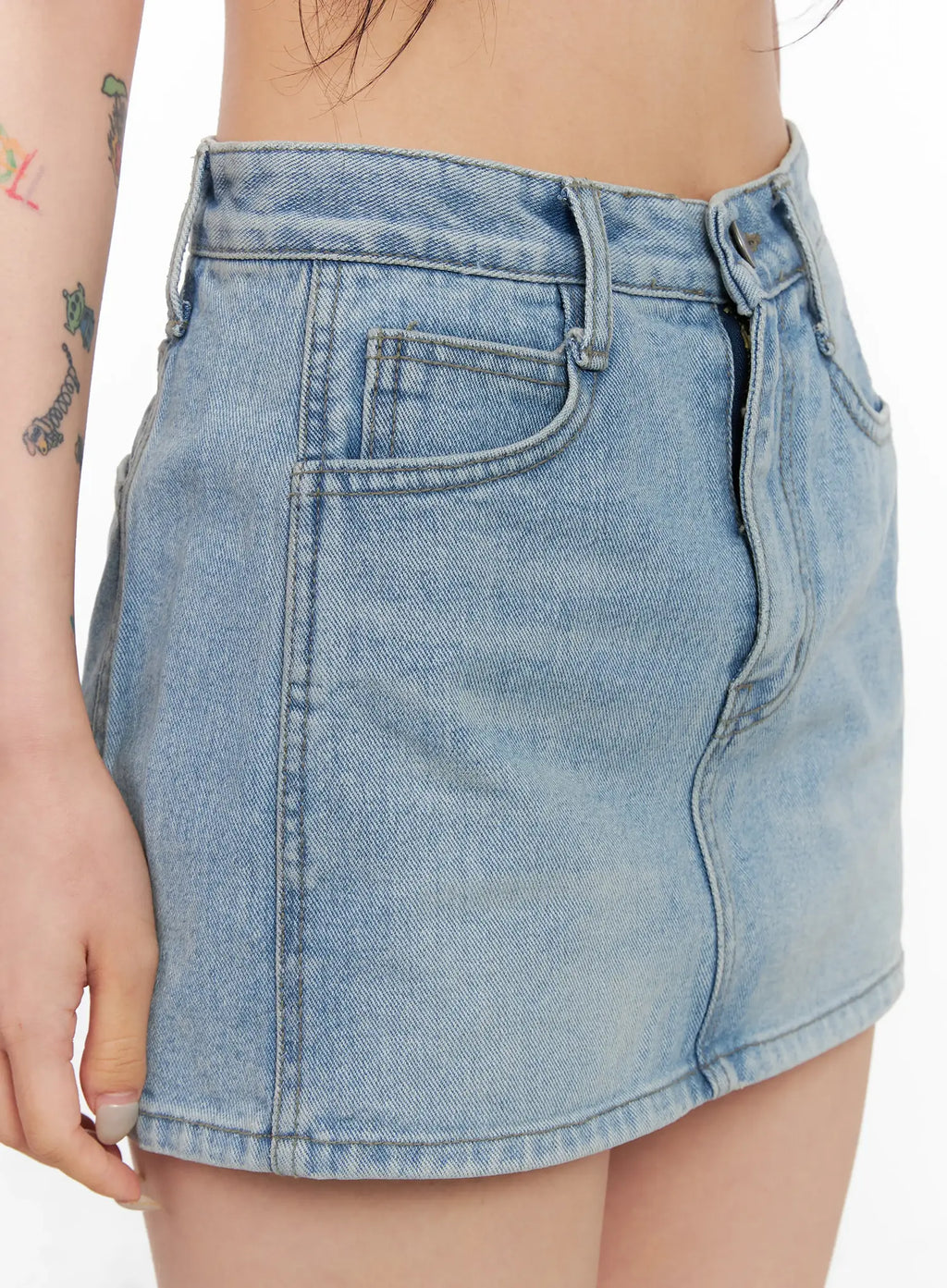 High-Waist Denim Mini Skirt CL525