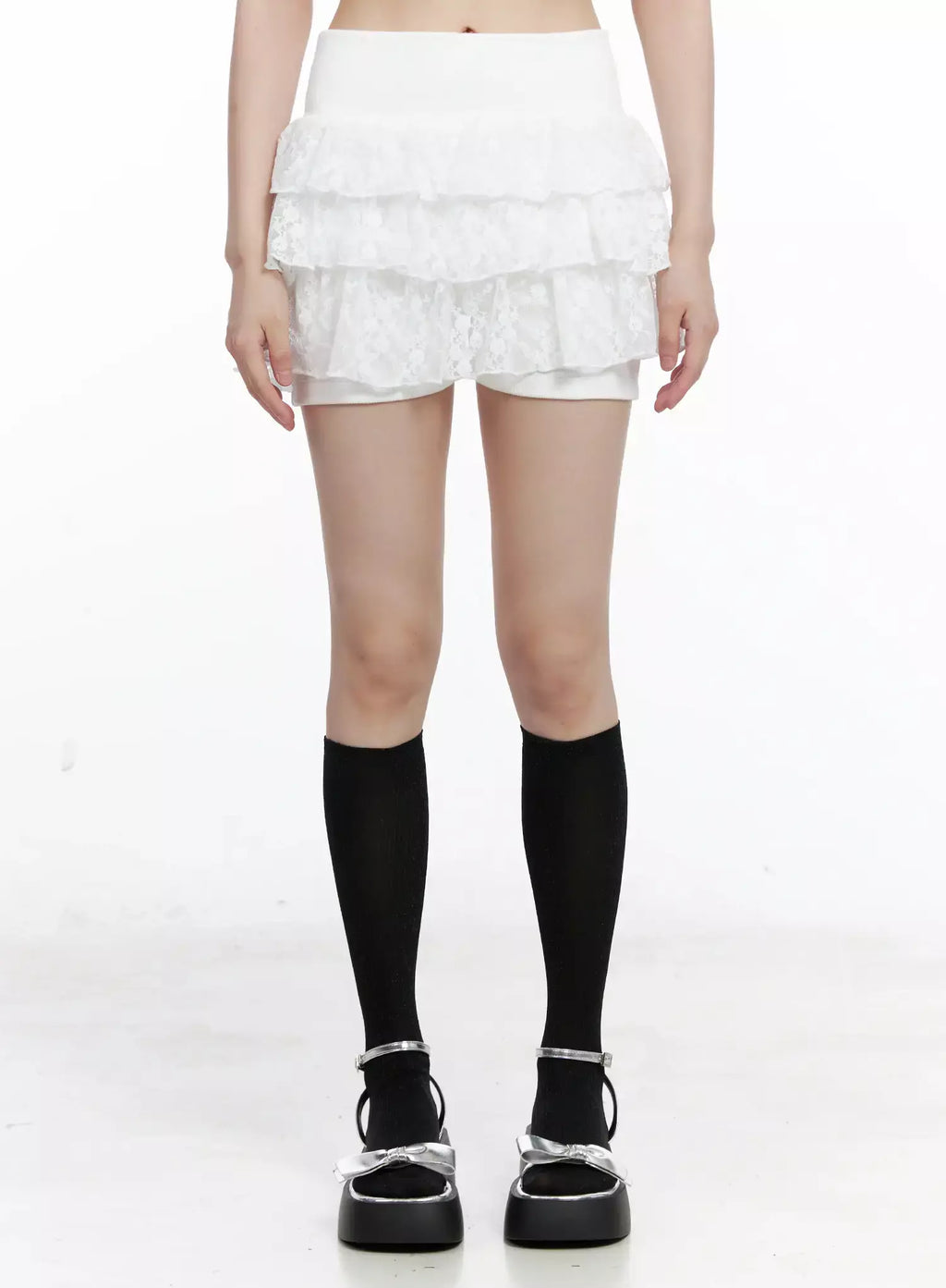 Lace Tiered Ruffle Skirt IL531