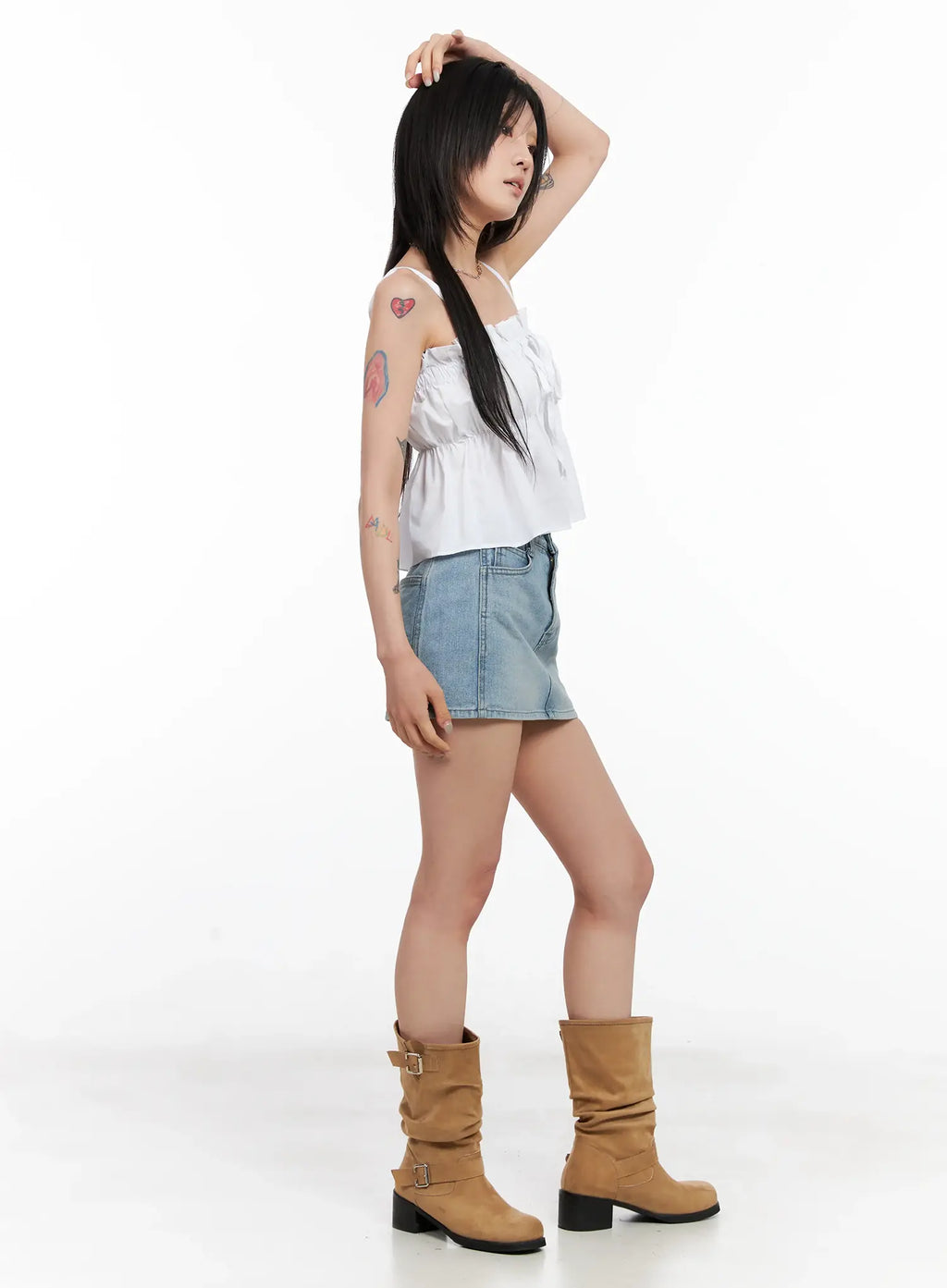 High-Waist Denim Mini Skirt CL525