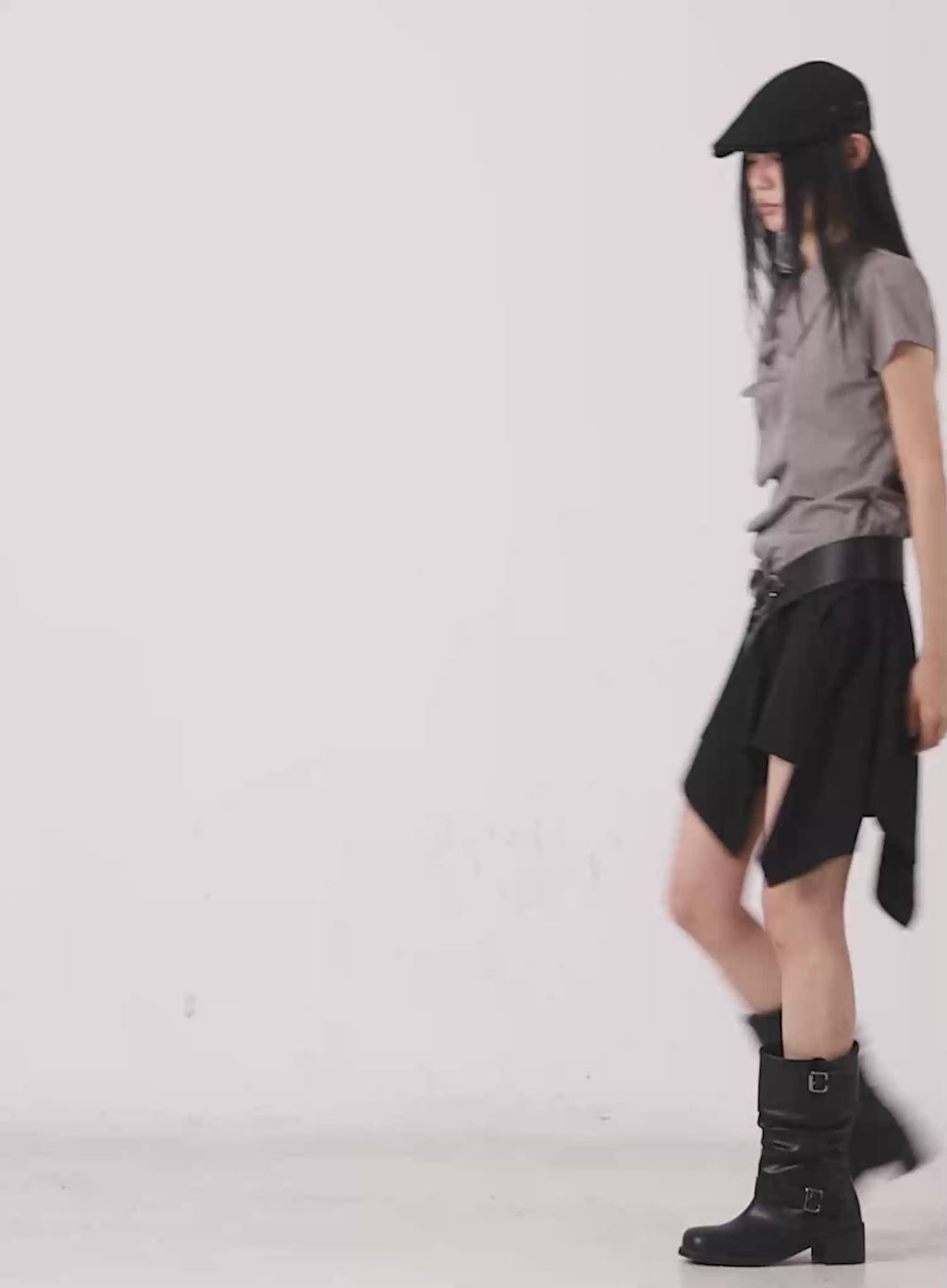 Asymmetric Frill Button Skirt CL530